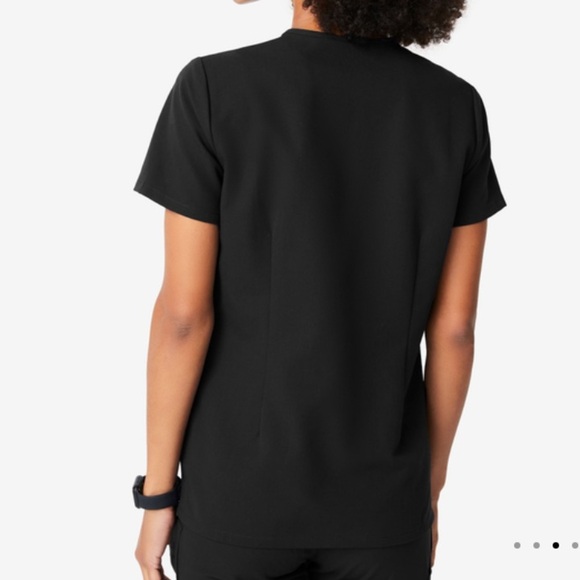 Figs Scrub Casma V-Neck Top Black Size X-small - Picture 2 of 12